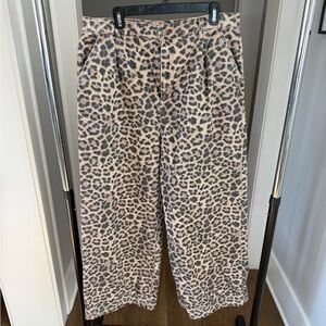 Anthropologie Pilcro Wide Leg Leopard Cuffed Jeans